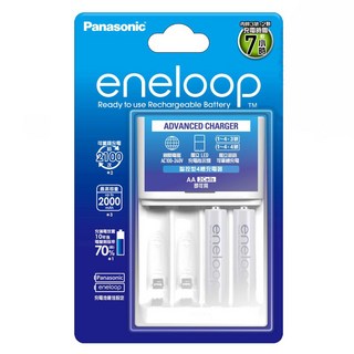 Panasonic eneloop 台灣公司貨 充電組 標準款 BQ-CC17充電器 + 3號電池 2顆, 1組