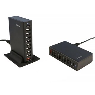 infotec 英富達 桌面型 PD3.0 + QC3.0 + USB 63W 10埠快速充電器, 黑色, 1個