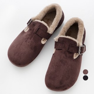 CARET 女款毛絨內裡扣環莫卡辛鞋