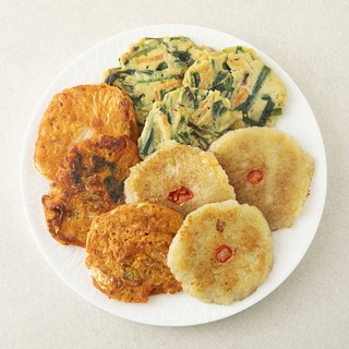 집반찬연구소 해물야채전 140g + 매콤김치전 110g + 감자전 150g, 400g, 1세트