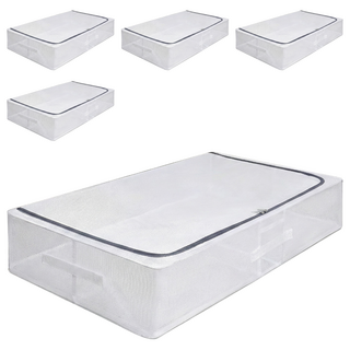 防水床底收納箱 56L, 大號(80 x 47 x15cm), 透明, 5個