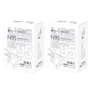 BLUE EAGLE 藍鷹牌 極簡白系列 成人N95立體型醫用口罩 C款, 青碧色 + 奶咖色 + 抹綠色, 30片, 2盒