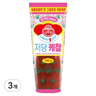 오뚜기 LIGHT 앤 JOY 저당케챂, 290g, 3개