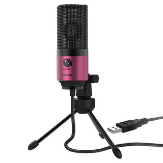 Fifine USB心型指向電容式麥克風 即插即用, K669B, 粉色
