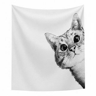 半島良品 居家裝飾掛布, 白底萌貓