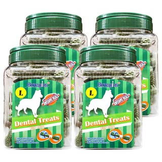 Boneplus 超效動能雙頭潔牙骨 雙向動能潔牙刷頭設計 360度旋轉滑動 Q彈好嚼, 草本, 700g, 4罐