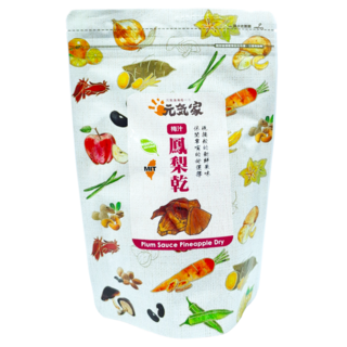元氣家 梅汁鳳梨乾 - 酸甜Q彈 天然無添加, 1包, 200g