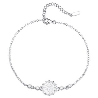 BIOAM 佰歐安 一克拉莫桑鑽手鍊 美鑽太陽花純銀鍍18K白金 鑽石兩倍火彩