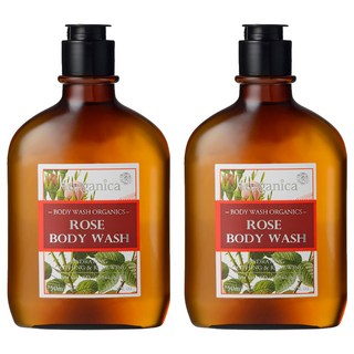 Ausganica 頂級有機保加利亞奧圖玫瑰精油沐浴露, 適用於乾燥膚質及換季敏感膚質, 天然玫瑰香氛, 250ml, 2瓶