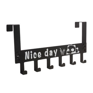 妃妃嚴選 太空鋁門後掛鈎 加長6鈎, 經典黑, 1個