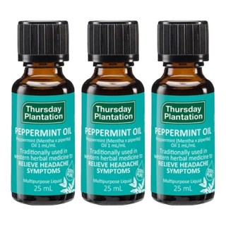 Thursday Plantation 星期四農莊 薄荷精油100%, 3瓶, 25ml
