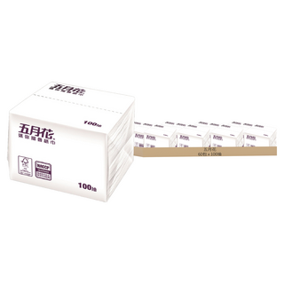 五月花 迷你摺疊紙巾 抽取式, 100抽, 60包