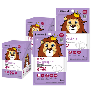 Welkeeps 防塵立體口罩 KF94 L號, 25片, 2盒, 白色