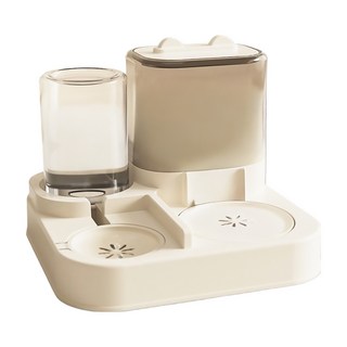 毛皇上 一體式飲水餵食器 透明款 780g 2L, 極簡白, 1個