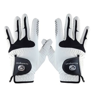 유니크에픽 남성용 SP 실리콘 합피 골프장갑 양손착용 세트, 1세트, 화이트블랙