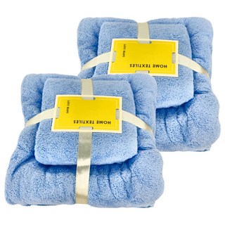 JOYFUL NAPKIN 悅棉 浴巾毛巾組 升級加厚款, 天空藍, 2組