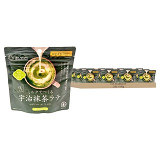TEA TSUBOICHI 壺市製茶本舖 宇治抹茶拿鐵用沖泡粉, 100g, 1入, 12包