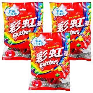 Skittles 彩虹糖混合水果口味 糖衣包覆的果汁軟糖, 135g, 3袋