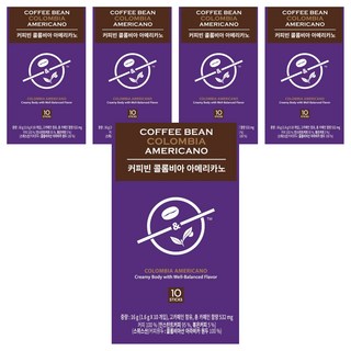 The Coffee Bean 哥倫比亞美式咖啡隨身包, 1.6g, 10入, 5盒
