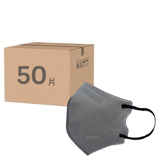 ataraxis 興安 成人立體醫用口罩, 50片, 1盒, 鈦石灰