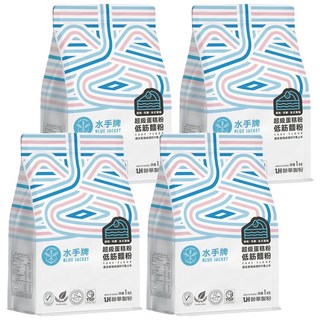 聯華製粉 BLUE JACKET 水手牌 超級蛋糕粉 低筋麵粉 台灣唯一媲美日本進口粉等級, 1kg, 4包