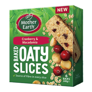 Mother Earth 紐西蘭烘焙燕麥棒 蔓越莓夏威夷豆 6條,240g,1盒