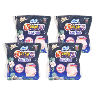 SOFY 蘇菲 超熟睡內褲型衛生棉, M(臀圍80~95cm), 2件, 4包