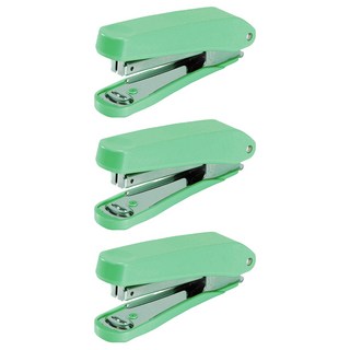 PLUS 普樂士 吊掛式訂書機 PS-10E 粉綠色 輕巧好握, 3個
