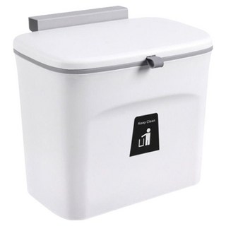 艾米購物 7L 白色 廚房壁掛式垃圾桶 節省空間, 1個