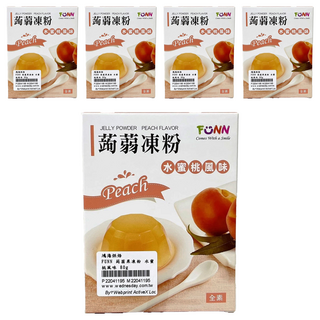 FUNN FUNN 水蜜桃果凍粉 - DIY甜點首選 輕鬆製作美味水蜜桃風味果凍, 80g, 5入