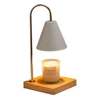 原木融蠟燈 調光款 15*15*38cm 金屬+原木, 白色