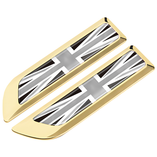 bebehome 多國旗幟車側金屬徽飾貼, 1套, 金色英國黑色