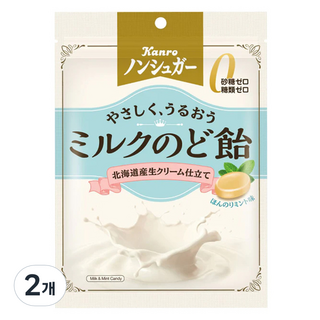Kanro無糖牛奶錠糖果, 72g, 2個