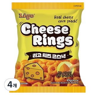 Ligo 起司玉米圈圈餅, 4包, 45g