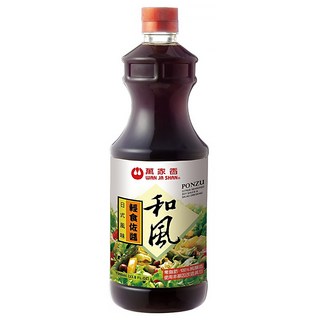 萬家香 和風輕食佐醬, 100%天然豆麥醬油, 無油零脂肪沙拉醬, 1L, 1瓶