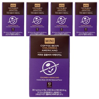 The Coffee Bean 哥倫比亞即溶美式咖啡隨身包, 0.9g, 10條, 5盒