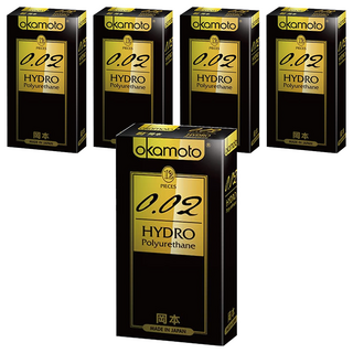 okamoto 岡本 0.02 HYDRO POLYURETHANE 水感勁薄衛生套, 12入, 5盒