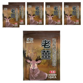 淨新 老薑葡萄糖胺溫感貼 溫感舒緩 草本配方, 10片, 6包