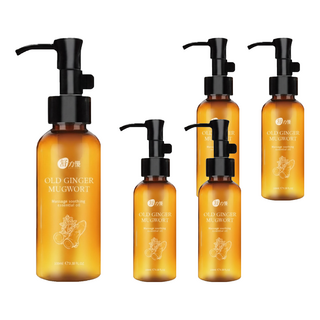 舒力優老薑艾草溫感按摩油｜溫熱舒緩疲勞、促進循環、草本精油, 100ml, 5瓶
