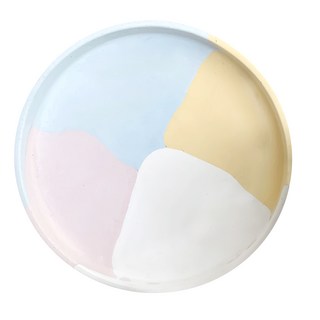 特大圓柱水泥盤, 17cm, 多色, 1個