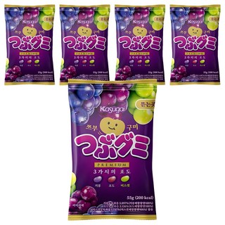 Kasugai 春日井 Premium濃厚水果雷根軟糖 巨峰葡萄味+紅葡萄味+麝香葡萄味, 5包, 55g