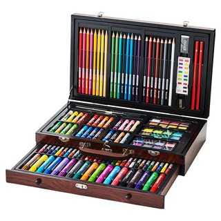 드림아트 미술세트 MS-141W 3단 우드케이스, 혼합 색상, 1세트
