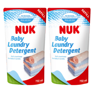 NUK 嬰兒洗衣精補充包 750ml 無螢光劑添加 無化學殘留 無需額外柔順劑, 2包