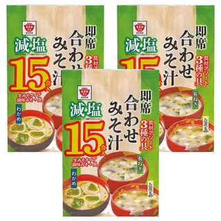 Masuya Miso 升屋 15食入綜合即食減鹽味噌湯 含3種配料, 300g, 3袋
