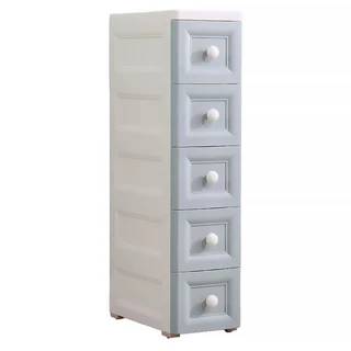 STYLE 格調 北歐系唯美雕花紋小圓手把五層抽屜收納櫃 20公分隙縫收納櫃, PP-2001-GR, 面寬20CM x 側寬37.5cm