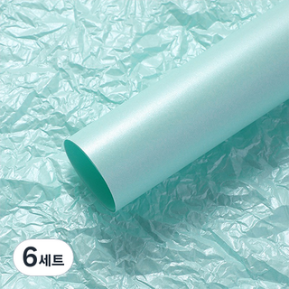 Eumes 花店材料 珍珠光澤色紙 花束包裝紙 20入組 70 x 50 cm, 水藍色, 6套