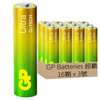 GP Batteries 超霸 特強鹼性電池Ultra 3號, 4顆, 4組