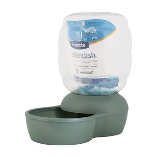 Petmate Replendish 餵水器 - M 美國 Microban 抗菌技術 2.5加侖, 灰綠色, 1個