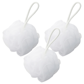 MUJI 無印良品 泡立網浴球 小, 白色, 1個, 3組