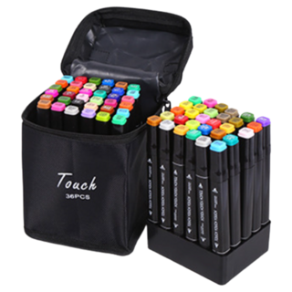 生活愛讚 彩色油性雙頭麥克筆, 36色, 1個